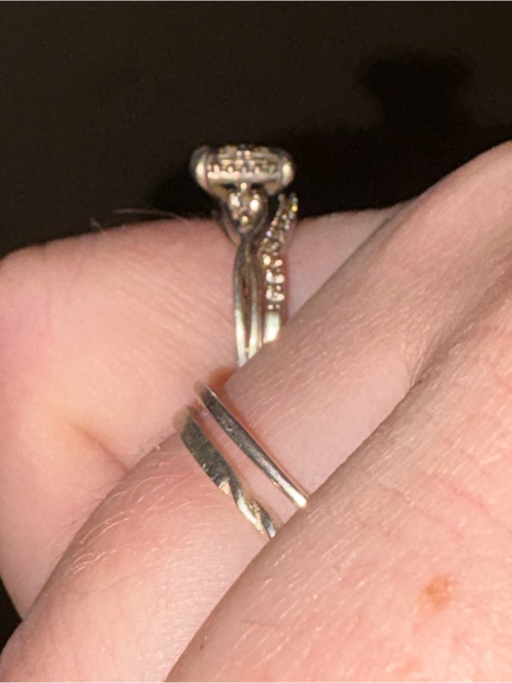 JTV Sterling Silver Cubic Zirconia Diamond Cluster Halo Ring - White - Picture 4 of 5